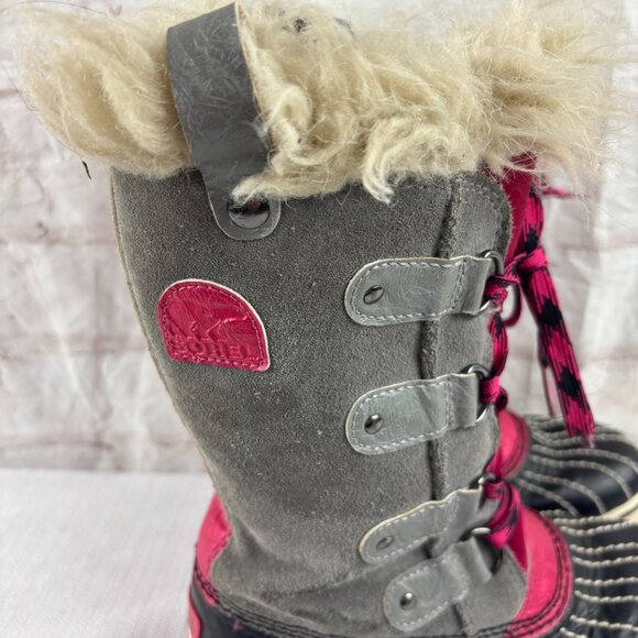 Sorel Youth Girls 1 Joan Of Arctic Suede Insulated Faux Fur Winter Snow Boots - Picture 4 of 12